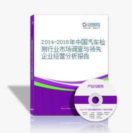 2014-2018年中國汽車檢測行業市場調查與領先企業經營分析報告